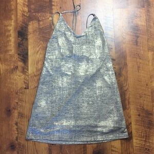 GUILD BOUTIQUE CLASSIC SEXY GOLD FOIL OPEN BACK SLIP DRESS